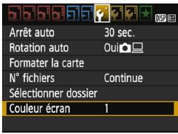 CANON EOS2000D - MENU Modification des couleurs de l'écran des réglages de prise de vue - 1