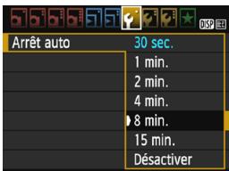 CANON EOS2000D - MENU Réglage du temps d'arrêt automatique - 1
