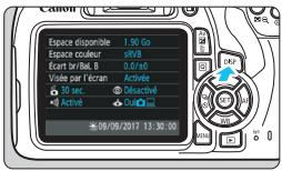CANON EOS2000D - DISP Vérification des réglages de l'appareil photo - 1