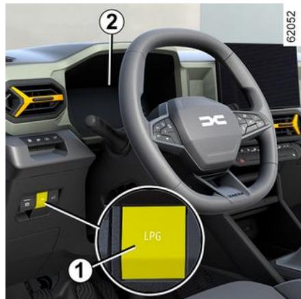 DACIA Duster 3 (2024) - Commande de sélection du mode de carburant GPL/essence 1 - 2