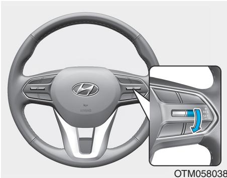 HYUNDAI Santa Fe (2018-2020) - Pour réduire la vitesse du régulateur de vitesse - 1