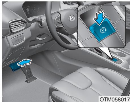 HYUNDAI Santa Fe (2018-2020) - Relâcher le frein de stationnement - 1
