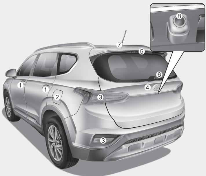 HYUNDAI Santa Fe (2018-2020) - La forme de l'élément sur le véhicule peut différer de l'illustration. - 1