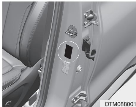 HYUNDAI Santa Fe (2018-2020) - Étiquette de certification du vehicule - 1