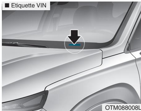 HYUNDAI Santa Fe (2018-2020) - NUMERO D'identification du vehicule (NIV) - 2