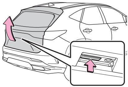 LEXUS NX AZ20 (2022) - Ouvrez le hayon à l'aide de la commande de mécanisme d'ouverture du hayon lorsque le hayon est verrouillé - 1