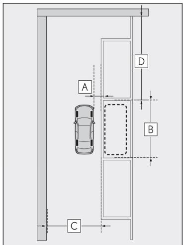 LEXUS NX AZ20 (2022) - Arrêtez le véhicule en l'alignant près du centre de la place de stationnement cible. - 1
