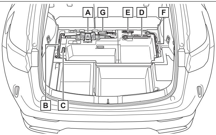LEXUS NX AZ20 (2022) - Position de rangement des outils et du cric - 1