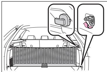 LEXUS NX AZ20 (2022) - Utilisation des crochets du filet de chargement - 1