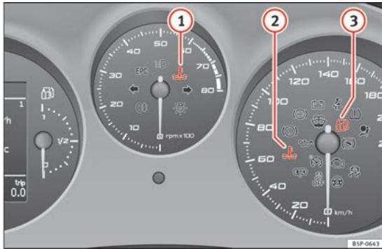 SEAT Altea Phase 2 (2009-2015) - Synoptique des têmoins d'alerte et de contrôle (vehicules au GPL) - 1