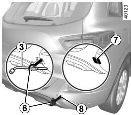RENAULT Kadjar (2015-2018) - Utilisez exclusivement les points de remorquage avant 5 et arrière 8 - 2