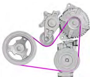 FORD Edge Phase 1 (2015-2018) - Cheminement de la courroie d'entrainment - 1