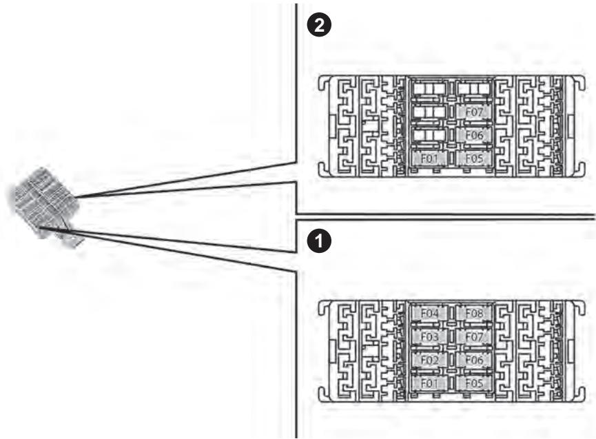 JEEP Compass Phase 1 (2016-2021) - Unité de distribution fusibles / reliais dans le compartment de chargement arrêté - 1