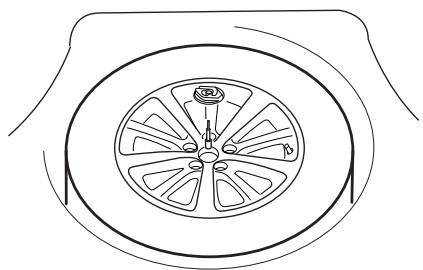 Lincoln MKS (2008-2013) - Si vous rangez la roue de secours avec le pneu à plat : - 1