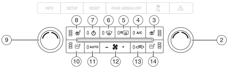 Lincoln MKS (2008-2013) - RÉGULATION AUTOMATIQUE ÉLECTRONIQUE DE LA TEMPERATURE À DEUX ZONES AVEC SIÉGES CHAUFFANTS ET RAFRAIÇHISSANTS (AVEC SYSTÉME DE NAVIGATION, SELON L'ÉQUIPEMENT) - 2