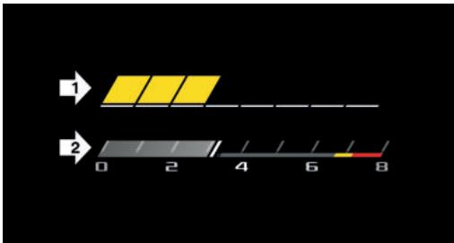 BMW M4 COUPÉ (2021-2024) - Témoins lumineux de passage des vitesses sur l'affichage têté haute - 1