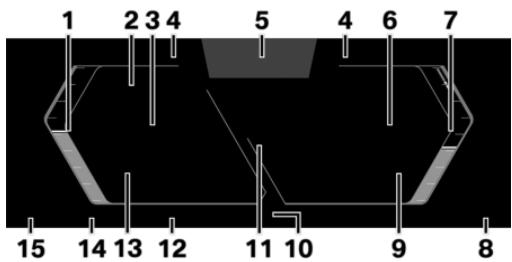 BMW M4 COUPÉ (2021-2024) - Zones d'affichage dans le combiné d'instruments - 1