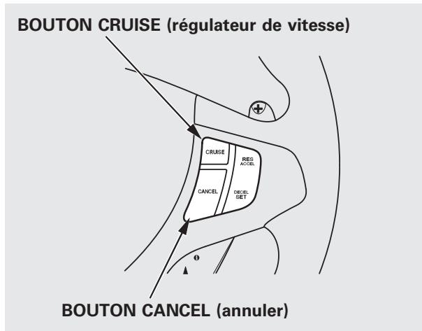 Acura RDX (2012) - Annuler le régulateur de vitesse - 1