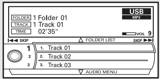 Acura RDX (2012) - Activer un dispositif à mémoire flash USB (modèles avec système de navigation) - 3