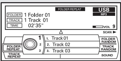 Acura RDX (2012) - Activer un dispositif à mémoire flash USB (modèles avec système de navigation) - 4