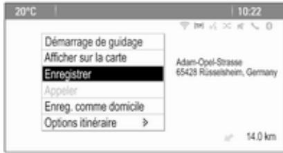 OPEL Astra J Phase 2 (2012-2015) Infotainment System - Enregistrement d'adresses dans le carnet d'adresses - 1