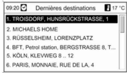 OPEL Astra J Phase 2 (2012-2015) Infotainment System - Sélection d'une destination précédente - 1