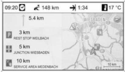 OPEL Astra J Phase 2 (2012-2015) Infotainment System - Informations concernant l'affichage avec flèche - 1