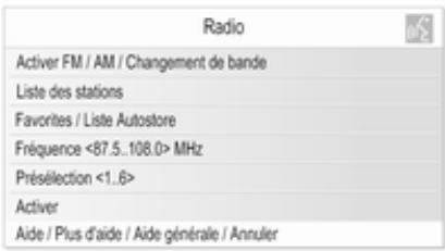 OPEL Astra J Phase 2 (2012-2015) Infotainment System - Exemple: menu d'aide radio - 1