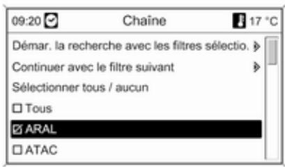 OPEL Astra J Phase 2 (2012-2015) Infotainment System - Spécifier des filtres pour affiner la recherche - 1