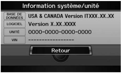 Acura ZDX (2013) - Touche INFO/PHONE ▶ Autre ▶ Information système/Unité - 1