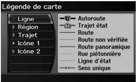 Acura ZDX (2013) - Touche ENTER (sur la carte) ▶ Information carte ▶ Légende de carte - 1