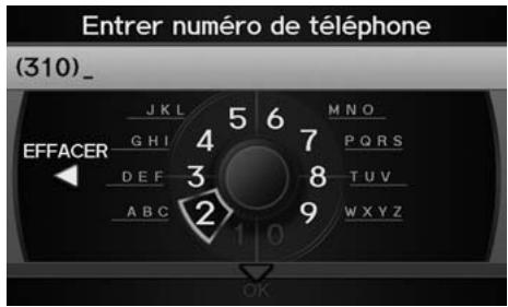 Acura ZDX (2013) - Touche MENU ▶ Dest. MENU 2 ▶ Numéro de téléphone - 1