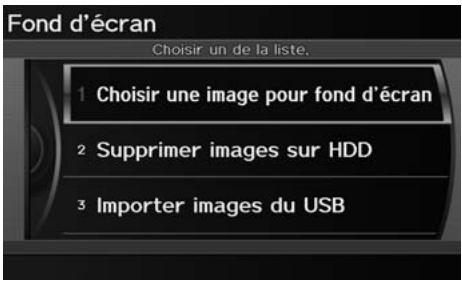 Acura ZDX (2013) - Touche INFO/PHONE ▶ Configuration ▶ Autre ▶ Fond d'écran - 1