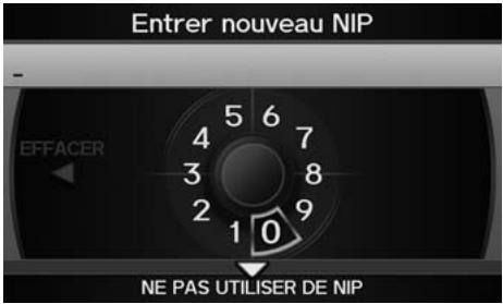 Acura ZDX (2013) - Touche INFO/PHONE ▶ Configuration ▶ Information personnelle ▶ Numéro NIP - 2