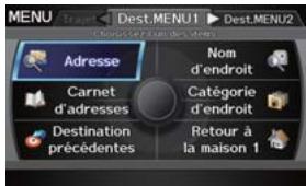Acura ZDX (2013) - Navigation—Entrée d'une destination - 2