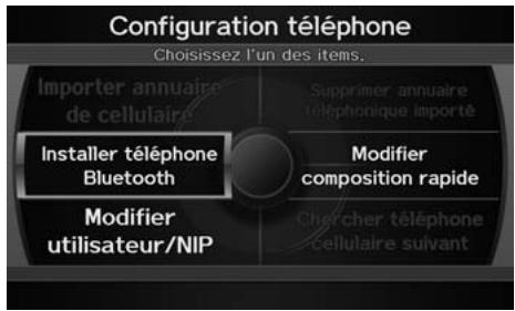Acura ZDX (2013) - Touche INFO/PHONE ▶ Téléphone cellulaire ▶ CONFIGURATION TÉLÉPHONE - 1