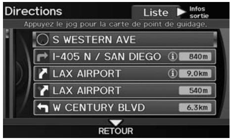 Acura ZDX (2013) - Touche ENTER (sur la carte) ▶ Menu guide ▶ Directions - 1