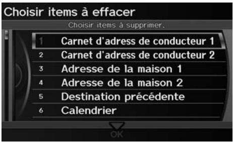 Acura ZDX (2013) - Touche INFO/PHONE ▶ Configuration ▶ Autre ▶ Effacer donnée personnelle - 1