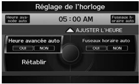 Acura ZDX (2013) - Touche INFO/PHONE ▶ Configuration ▶ Autre ▶ Réglage de l'horloge - 1