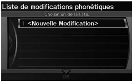 Acura ZDX (2013) - Touche INFO/PHONE ▶ Configuration ▶ Autre ▶ Recherche musique ▶ Modification phonétique - 1