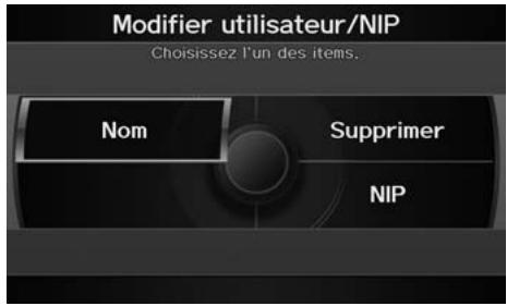 Acura ZDX (2013) - » Modification du nom d'utilisateur et du NIP - 2