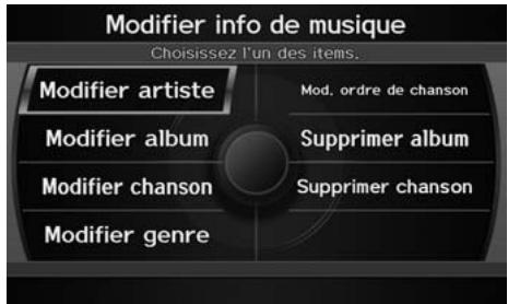 Acura ZDX (2013) - Modification d'une liste d'écoute - 1