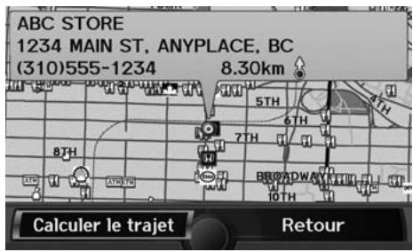 Acura ZDX (2013) - Calcul du trajet sur la carte de destination - 1