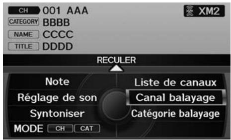 Acura ZDX (2013) - Touche AUDIO (en mode XM) ▶ MENU AUDIO - 1