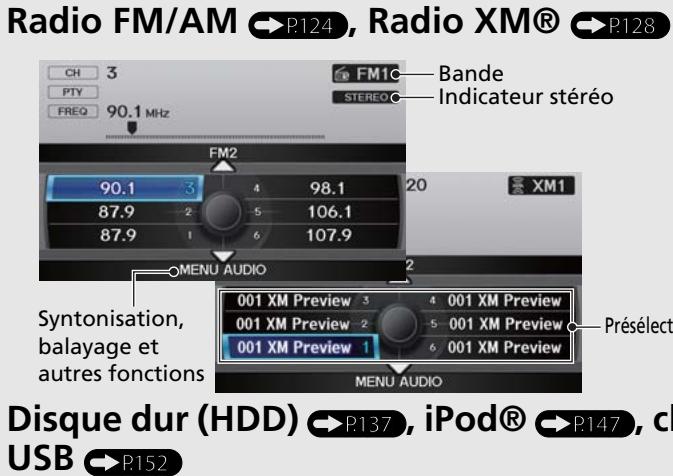 Acura ZDX (2013) - Affichage de réglage audio - 1