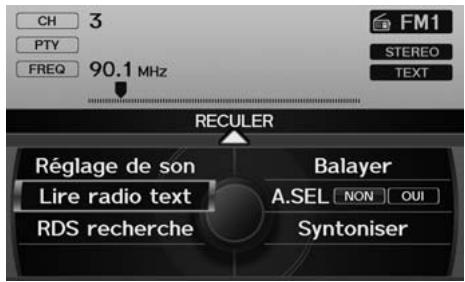 Acura ZDX (2013) - Touche AUDIO (en mode FM/AM) ▶ MENU AUDIO - 1