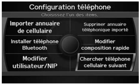 Acura ZDX (2013) - Touche INFO/PHONE ▶ Téléphone cellulaire ▶ CONFIGURATION TÉLÉPHONE - 1