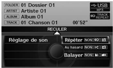 Acura ZDX (2013) - Touche AUDIO (en mode USB) ▶ MENU AUDIO - 1