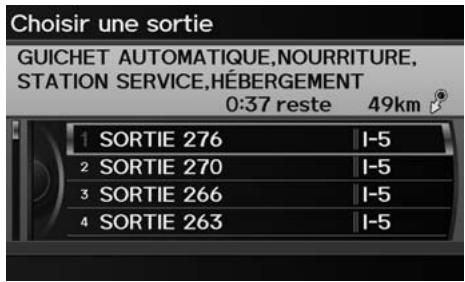 Acura ZDX (2013) - Touche ENTER (sur la carte) ▶ Menu guide ▶ Infos sortie - 1