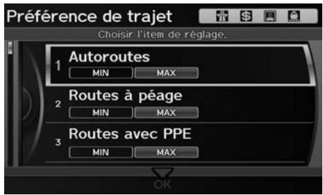 Acura ZDX (2013) - Modification de Préférence de trajet - 1